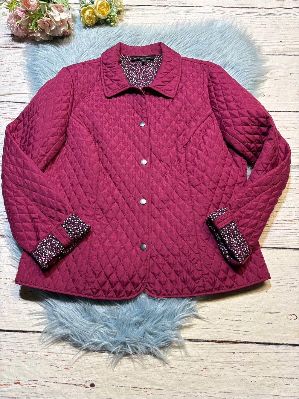Briggs New York Quilted Jacket in Berry sz L